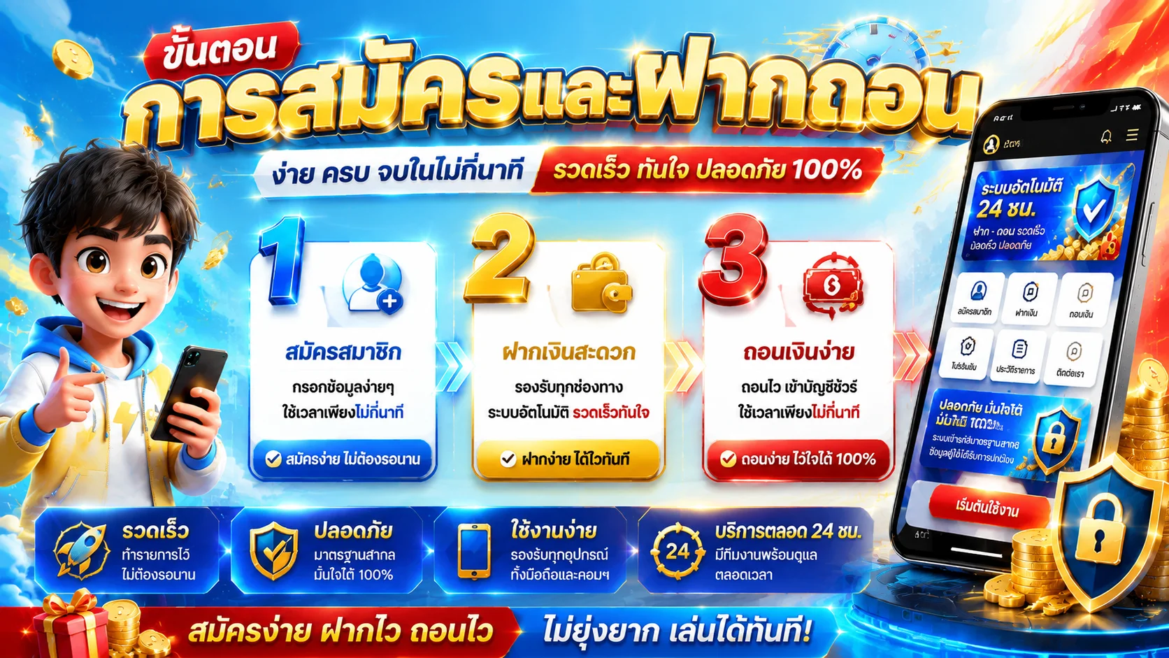 ระบบฝากถอนออโต้ TH77 รวดเร็วภายไม่กี่วินาที